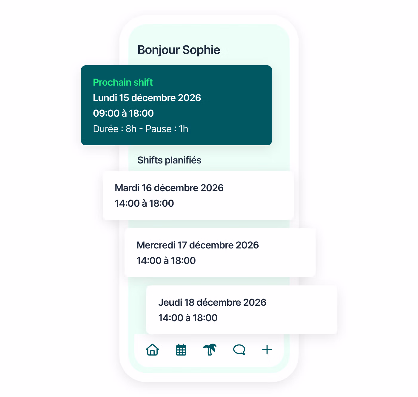 Planning accessible sur mobile Shyfter